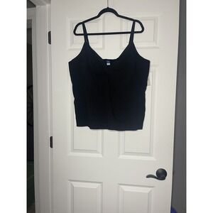 Old Navy Plus Size V Neck Cotton Blend Tank Top black 2x nwt